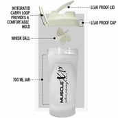 2 - MuscleXP PRO XP Gym Shaker,  White (Fitness Shaker Blender)  700 ml 