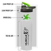 2 - MuscleXP Fit XP Blender Gym Shaker,  Transparent & Green  700 ml 