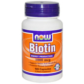 Now Biotin (1000 mcg), Unflavoured 100 capsules
