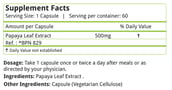Natures Velvet Papaya Leaf Pure Extract (500mg),  60 veggie capsule(s) 