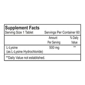 Healthvit L-Lysine (500mg),  60 tablet(s)  Unflavoured 