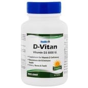 Healthvit Vitamin D3 (5000 IU),  60 tablet(s)  Unflavoured 