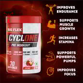 5 - Big Flex Cyclone Pre Workout, 0.66 lb Lychee