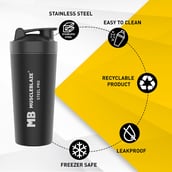 4 - MuscleBlaze Steel Pro Shaker,  Stealth Black  750 ml 