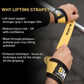 2 - MuscleBlaze Weight Lifting Strap (UNLEASH THE ZIDD !),  Yellow  Free Size 
