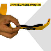 7 - MuscleBlaze Weight Lifting Strap (UNLEASH THE ZIDD !),  Yellow  Free Size 