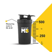 MuscleBlaze Compact Shaker, Black 500 ml