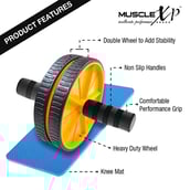 2 - MuscleXP AB Roller Wheel,  Yellow  Free Size 