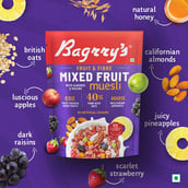 6 - Bagrrys Fruit n Fibre with Almonds & Raisins Muesli,  500 g  Mixed Fruit 