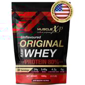 2 - MuscleXP Original Raw Whey Protein with Digestive Enzymes,  2 Piece(s)/Pack  Unflavoured + Men Daily Vital Sports 90 Tablets Combo 