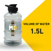 3 - MuscleBlaze Gallon Bottle with Mono Carton,  Black Transparent  1.5 L 