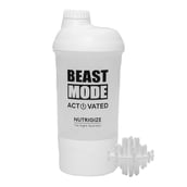 1 - GHC Nutrigize Screw Cap Leakproof Shaker with Compartment,  White  600 ml 