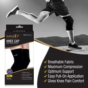 4 - MuscleXP Knee Cap,  Black  Large 