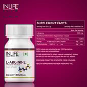 7 - INLIFE L-Arginine 1000 mg,  60 veggie capsule(s) 