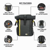 5 - MuscleBlaze Tri-Flex Laptop BackPack,  35 L, Stealth Black 