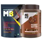 MuscleBlaze Super Gainer XXL 1kg & Chocolate Peanut Butter 1 kg Creamy Combo