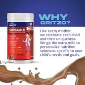 6 - Gritzo SuperMilk Genius for 13+ Yrs Personalized Protein & Nutrition Drink Mix, 400 g Double Chocolate