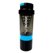 1 - SLOVIC Protein Shaker with Tornado Mesh,  Brown/Blue  500 ml 