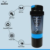 2 - SLOVIC Protein Shaker with Tornado Mesh,  Brown/Blue  500 ml 