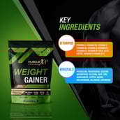 5 - MuscleXP Weight Gainer with Digestive Enzymes, 2.2 lb Double Chocolate