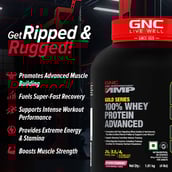 4 - GNC Amp Gold Series 100% Whey Protein Advanced, 4 lb Delicious Strawberry