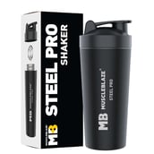 MuscleBlaze Steel Pro Shaker,  Stealth Black  750 ml