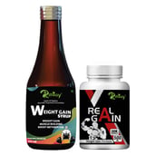 1 - Riffway Weight Gain Syrup 200 ml & Real Gain 30 Capsules Combo,  2 Piece(s)/Pack  Unflavoured 