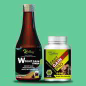 4 - Riffway Weight Gain Syrup 200 ml & Fast Gain Pro 30 Capsules Combo,  2 Piece(s)/Pack  Unflavoured 