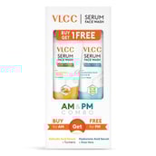 1 - VLCC Acne Defense & Hydra Nourish Serum Face Wash AM & PM Combo,  150 ml  with Turmeric & Aloe Vera 