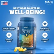 1 - GNC Triple Strength Fish Oil Plus,  60 softgels 