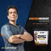 5 - AS-IT-IS Nutrition ATOM Peanut Butter Crunchy,  1 kg  Chocolate 