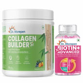 1 - Dr. Morepen Collagen Builder 250g & Biotin+ Advanced 60 Tablets Combo, 2 Piece(s)/Pack Orange Berry & Unflavoured
