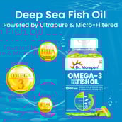 7 - Dr. Morepen Omega-3 Deep Sea Fish Oil 1000mg (Pack of 2),  60 softgels 