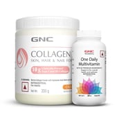 1 - GNC Collagen 200 g & Women's One Daily Multivitamin 30 Tablets Combo,  2 Piece(s)/Pack  Orange 