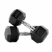 1 - SLOVIC Rubber Dumbbell Set,  Black  7.5 kg 