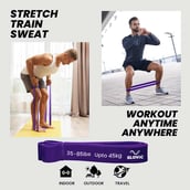 4 - SLOVIC Fitness Resistance Band 42 inch Loop with Door Anchors, Purple 75-105 lbs