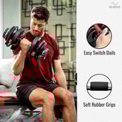 4 - SLOVIC Adjustable Dumbbell Set for Home Gym,  Black (Set of 2)  2.5 kg 