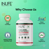 9 - INLIFE Plant-Based Superfoods+Multivitamin,  60 tablet(s)  Unflavoured 