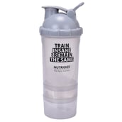 GHC 3-Compartment Shaker Bottle, Grey 600 ml