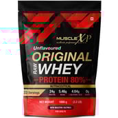 2 - MuscleXP Original Raw Whey Protein with Digestive Enzymes,  2.2 lb  Unflavoured+Shaker 