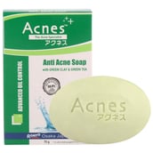 Acnes Anti Acne Soap Pack of 2,  75 g  Green Clay & Green Tea 
