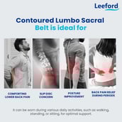 4 - Leeford Contoured Lumbo Sacral Belt with Spica for Back Support,  Grey  Large 