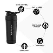4 - MuscleBlaze Steel Pro Shaker,  Midnight Black  700 ml