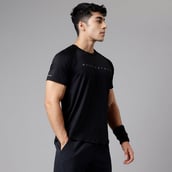 5 - MuscleBlaze Active Tee Half Sleeve,  Midnight Black  Small