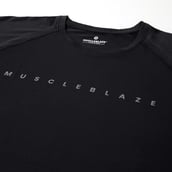 2 - MuscleBlaze Active Tee Half Sleeve,  Midnight Black  Large