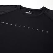 2 - MuscleBlaze Active Tee Half Sleeve, Midnight Black Medium