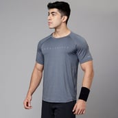 3 - MuscleBlaze Active Tee Half Sleeve,  Nardo Grey  Large
