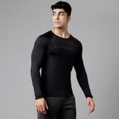 5 - MuscleBlaze Compression Muscle Tee Full Sleeve,  Midnight Black  Large