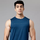 7 - MuscleBlaze Delt Tank,  Teal Blue  Medium