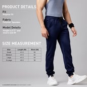 9 - MuscleBlaze Squat-Proof Jogger,  Navy Blue  Small